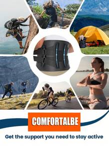 Đai hỗ trợ lưng dưới được thiết kế cho cả nam và nữ, hỗ trợ thắt lưng cho người bị thoát vị đĩa đệm, nâng vật nặng, thoáng khí và có thể điều chỉnh kép, phụ kiện tập gym - màu đen - Xem 10