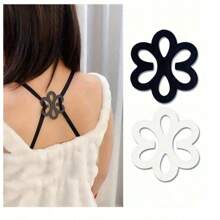 3pcs Flower Shaped Bra Strap Clips, Invisible Anti-Slip Bra Strap Holders Women's Undergarment Accessories Invisible Slip-Proof Bra Strap Buckle For Lingerie - Crossback Straps, Transparent Buckle, Anti-Slip,Random Color And Style Summer Cooling,Beach,Travel