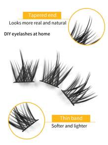 168Clusters False Eyelashes Natural Suitable For DIY Home Use Suitable For Gifts/Self-Use, Suitable For Beginners/Professionals, Suitable For Daily, Party, Stage, Evening Makeup, Suitable For Women's Day/Valentine's Day/Music Festival/Christmas/Christmas Eve/Thanksgiving Gift