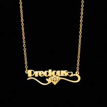 Collar personalizado de acero inoxidable con baño de oro, colgante personalizado elegante y lindo con una cadena delicada, adecuado para uso diario y ocasiones, regalo personalizado, colgante personalizado, diseño refinado, decoración con diamantes, collar de mujer, regalo para el Día de la Madre, collar de pareja, regalo de San Valentín
