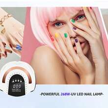LKE 1 Pc UV Nail Lamp,57LEDS Nail Dryer Gel Nail Polish Curing LED UV Light, With 4 Timers Automatic Sensor LCD Display Professional Nail Art Tool, Accessories For Fingernail Toenail Salon & Home,US Plug - Xem 9
