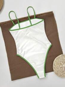 Polovedo Official New Arrival Spring/Summer Casual Sexy Solid White Bandeau One-Piece Swimsuit, Beach Holiday Party Date - Multicolor - View 5