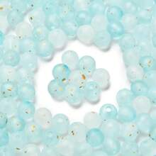 About 50pcs Frosted Gradient Acrylic Beads With Gold Foil, 8x7.5mm, DIY Jewelry Making, Suitable For Earrings, Bracelets, Necklaces