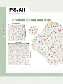 Set de 20 piezas/40 piezas/60 piezas, Servilletas florales primaverales suaves de 2 capas, tamaño desplegado de 33cm x 33cm, adecuadas para decoración de fiestas de boda, té, cumpleaños, suministros para fiestas, decoración navideña - Multicolor - Ver 3