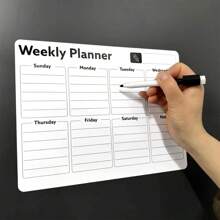 1 bảng lịch từ tính gắn tủ lạnh, bảng kế hoạch xóa khô, kế hoạch hàng tuần và hàng tháng, đồ dùng văn phòng, cao su, bảng ghi nhớ nhắc nhở dùng tại nhà và văn phòng, đồ dùng học tập, trở lại trường - Nhiều màu - Xem 14