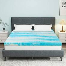 Mattress Topper, Cooling Gel Memory Foam Mattress Topper For Twin/Twin XL/Full/Queen/King Size Bed, Sleeper Sofa, RV, Camper, CertiPUR-US Certified - 藍色 - 查看 1