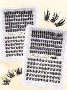 168Clusters False Eyelashes Natural Suitable For DIY Home Use Suitable For Gifts/Self-Use, Suitable For Beginners/Professionals, Suitable For Daily, Party, Stage, Evening Makeup, Suitable For Women's Day/Valentine's Day/Music Festival/Christmas/Christmas Eve/Thanksgiving Gift
