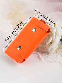 1 Pc Stylish Solid Color PU Leather Key Cover Car Key Protective Shell Portable Door Key Storage Bag With Hardware Buckle Unisex Suitable For Daily Use For Women Wallet Mini Wallet Purse Wallet