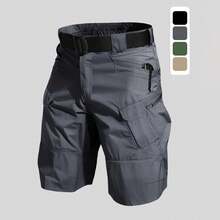 Men's Waterproof Tactical Shorts Outdoor Cargo Shorts, Lightweight Quick Dry Breathable Hiking Fishing Cargo Shorts - 灰色 - 查看 3