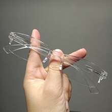 1 副男女通用无框复古老花镜，配有柔性弹簧铰链，时尚轻便 - 透明色 - 查看 4