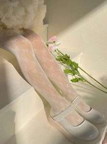 1 Pair Of Bowknot Mesh Stockings For Kids