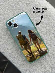 1 件可定制液态硅胶防摔手机壳，兼容 iPhone 16 15 14 13 12 11Plus Pro Max Pro 和 Galaxy 系列，适合作为家人、朋友、情侣的复活节、生日或节日礼物 - 綠色 - 查看 3