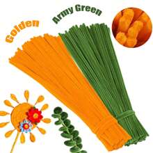 201pcs Two Colors Pipe Cleaners Set With 1pc Tutorial Video- Arts & Crafts Chenille Twist Sticks Matching For School DIY, Mother's Day Crafts, And Creative Projects - Vibrant, Flexible, And Easy To Bend - Multicolor - View 5