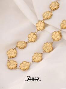 1pc Mode Roestvrijstalen Holle Bloem Ketting Kettingen Voor Vrouwen Choker Ketting Sieraden Geschenken