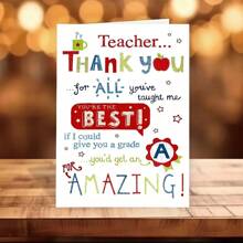 "Thank You For Your Help, Teacher" Warm Thank You Card With Envelope (12cm By 17cm), Deepest Thanks To Tutors, Teachers, Coaches And Professors, From Students And Parents, Best Teachers, Beautiful Thank You Card - Multicolor - View 7
