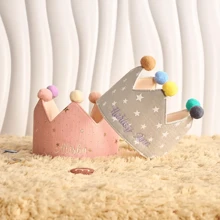 带有名字的个性化生日皇冠、手工刺绣生日皇冠、婴儿一岁生日派对帽、定制幼儿皇冠、生日纪念品、多功能、装饰性、字母、时尚、现代、色彩鲜艳、可爱、迷人、休闲、定制、个性化、独特、定制、送给他的理想礼物、送给她返校的理想礼物 - 彩色 - 查看 4