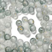 About 50pcs Frosted Gradient Acrylic Beads With Gold Foil, 8x7.5mm, DIY Jewelry Making, Suitable For Earrings, Bracelets, Necklaces