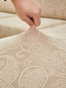 1pc Jacquard Elastic Sofa Cover Thicken Anti-Slip Sofa Slipcovers For Living Room Bedroom Outdoor Sofa Protection Pet Stain Prevention 4-Season Sofa Seat Cushion Cover For L-Shaped Single Seat Recliner And 1/2/3/4 Seater Sofas Autumn Home Decor Sofa Throw Cover All Seasons Easy To Install And Remove - Khaki - View 9