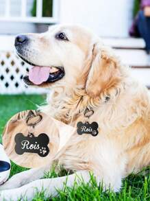 Cutstomiszed Stainless Steel Durable Pet Tags - Engraved Personalized Dog Tags, Cat Tags ,Bone Shaped Pet Tags, Available In Multiple Colors,Including Color, Silver, Gold , Rose Gold, Blue, Black,DIY Pet Tags With Phone Numbers And Names,Pet Collar Tags, For Small Large Dogs Cats