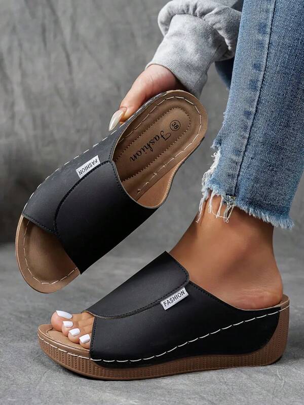 Damen Lässig Mode Zehentrenner Keilsandalen, bequeme Plateausohle