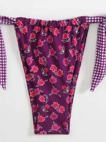 LUCKY HOLIDAY Conjunto de bikini con diseño vintage, cuello de halter y cordones, traje de baño sexy y de moda para damas