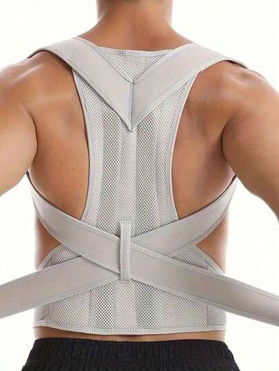 Adjustable Elastic Back Support Belt With Posture Correction For Men, Waist And Shoulder Support, Suitable For Teens, Casual Outdoor, Athletic, Travel, Graduation, Birthday, Daily Wear