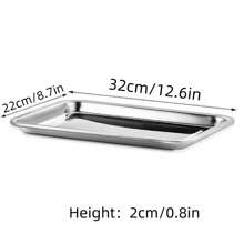 1pc Square Plate, Tray, Vegetable Plate, Dining Plate, Barbecue Plate, Rice Plate, Iron Plate, Rectangular Baking Tray