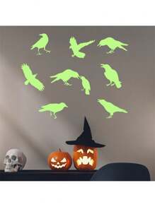 1pc Halloween Wall Sticker, Bedroom Entryway Living Room Porch Home Decoration Wall Stickers,  Glow In The Dark  Decals For Window And Wall Decor, Removable Stickers, Suitable For Halloween Party,Home Party Decor,Christmas - Multicolor - View 10