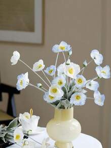 3pcs Artificial Fake Flowers Plants Poppies Silk Flower Arrangements Wedding Bouquets Decorations Plastic Floral Table Centerpieces For Home Kitchen Garden Party Decor. Gifts Birthday Graduation