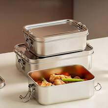 Roestvrijstalen 304 meerlaagse bentobox met scheidingswanddeksel, lekvrije lunchbox voor picknicks in de buitenlucht