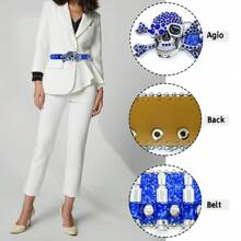 1 件新款时尚美式金属子弹铆钉休闲腰带，朋克装饰裤带，适合送给父母、朋友、情侣、节日礼物，夏季、秋季、万圣节