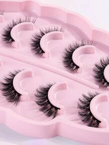 10 Pairs 3D Faux Mink Hair Fluffy False Eyelashes With Leaf-Shaped Tray, Natural Looking, Thick And Soft, Reusable, Individual Packaging, Makeup Tool For Beauty - Criss Cross lashes - View 8