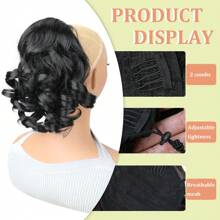 8 Inch Short Curly Drawstring Ponytail Extensions Synthetic Classic Loose Curly Wavy Drawstring Pony Tails Hair Extensions Hairpieces For Women