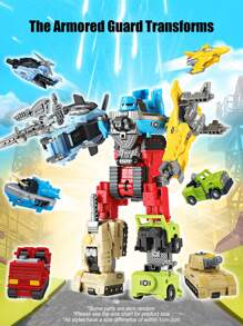 1套6合1，一款炫酷炫彩变形玩具装甲卫士直升机战斗机气垫船车消防船坦克变形机器人组合套装玩具，手工模型6种装甲卫士模型可选，早教ABS材质铝合金材质精美礼盒包装，适合儿童，宝宝女孩女孩8岁以上年级节生日派对礼物玩具