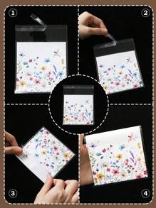 50/100pcs Wildflower Gift Bags, Spring WildFlower Gift Packaging Bags, Self-Adhesive Bags, Gift Wrapping Supplies Gifts Bag, Spring Decoration, Birthday Party Decor, Gift Sealing Pockets Bag, Packaging Supplies, Wrapping Bags, Baking Packaging, Kitchen Packaging - Spring Flowers - View 12