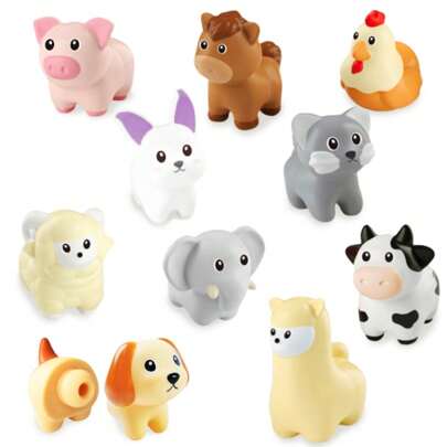 10 piezas Juguetes de animales de granja y dinosaurios, juguetes educativos de motricidad fina para contar y emparejar, set de juego de aprendizaje, regalo ideal para Navidad, cumpleaños y Pascua