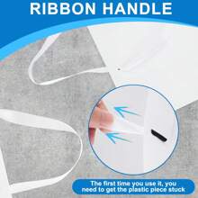 10,6 * 3,14 * 8,07 pulgadas (27 * 8 * 20,5 cm), Paquete de 2 piezas, Bolsa de regalo de papel con asa horizontal blanca, Empaque premium