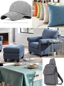 1pc Linen Cotton Blended Fabric, Suitable For Wedding Tablecloth, Cushion, Pillow, Sofa Lining, DIY