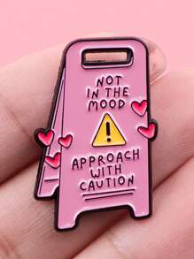 1PC Pink Roadblock Badge Unique Zinc Alloy Accessory Pin Suitable As A Holiday Gift For Friends - DL010 - View 4