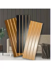 Kit 50 Slatted Coverings Decorative Panel Plate MDF 45x11 Cm - Màu nâu  Mocha - Xem 1