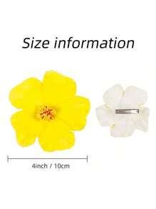 5pcs/Set Tropical Flower Design Hair Clips, Suitable For Pool, Summer Beach Party, Cocktail Party, Wedding
