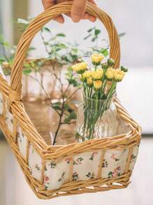 1pc Retro Striped Glass Vase, Simple Clear Glass Flower Vase With Flower Bud Decor, Home Desktop Decoration Flower Arrangement Vase Ornament For Flower Care,Room Decor Home Decor Bedroom Decor Bathroom Decor Wedding Living Room Decor Room Decoration Stuff Wedding Decor