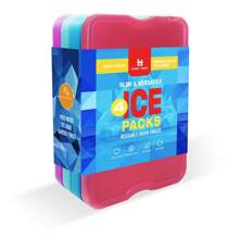 Juego de 4 paquetes de paquetes de hielo delgados Home Times, paquetes de hielo reutilizables de congelación rápida y ahorro de espacio para loncheras o neveras, multicolor (caja vacía sin agua), regalo para el padre - color - View 1