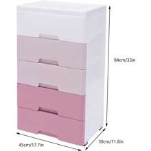 HOHOBLA Ringmaster Plastic Drawers Dresser 5 Tier Storage Tower With 5 Drawers,Storage Organizer Rack Clothes Storage Cabinet Closet For Storing Clothes,Towels,Toys (Gradient Pink) - Pink - View 2