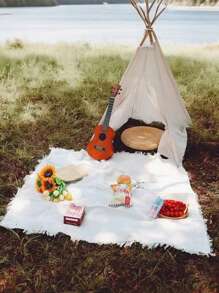 1PC Bohemian Style Picnic Mat Camping Blanket Tablecloth Outdoor Lawn Mat Camping Equipment Bohemian Style Tablecloth Nap Blanket Tent Moisture-Proof Mat Picnic Mat Suitable For Outdoor Picnic Holiday Party Decoration Bedroom/Living Room Decoration Outdoor Travel Valentine's Day Gift Interior Decoration