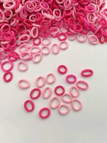 100pcs Pink Hair Scrunchies, Sweet & Simple Style, High Elasticity, Suitable For Casual Daily Use, All Season