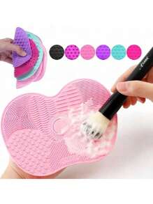 1 szt. Silikonowa podkładka matowa z wzorem kwiatu jabłka z przyssawką, silikonowa podkładka matowa narzędzie kosmetyczne, mata do czyszczenia pędzli do makijażu