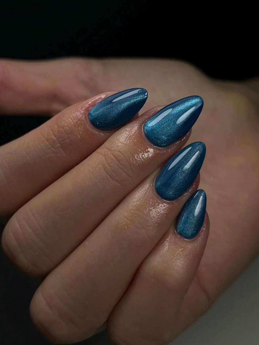 30 piezas de uñas postizas medianas de ojo de gato nude, set de manicura que incluye 1 hoja de adhesivos y 1 lima pequeña, perfectas para uso diario