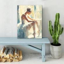 Pintura de bailarina en lienzo con marco de madera - Grosor 2.25cm/0.9 pulgadas - Decoración de pared adecuada para diversos ocasiones como Halloween, despedida de soltero, fiesta en la playa, aniversario - Regalo perfecto para decorar la sala, el dormitorio, la cocina, la entrada, el baño u otras áreas del hogar.