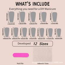 24Pcs Short Ballet Shape Summer White Blue Gradient Glitter Press On Nails, Minimalist Sweet Cool Style With Jelly Glue, Include: 1pc Quick-Dry Jelly Glue & 1pc Nail File, 5-Minute No-Bake Application, Elegant And Chic For Summer Date Nights, Parties, Beach Vacations & Festival Outfits, Hot Summer Nail Art For Women Girls! - 彩色 - 查看 5
